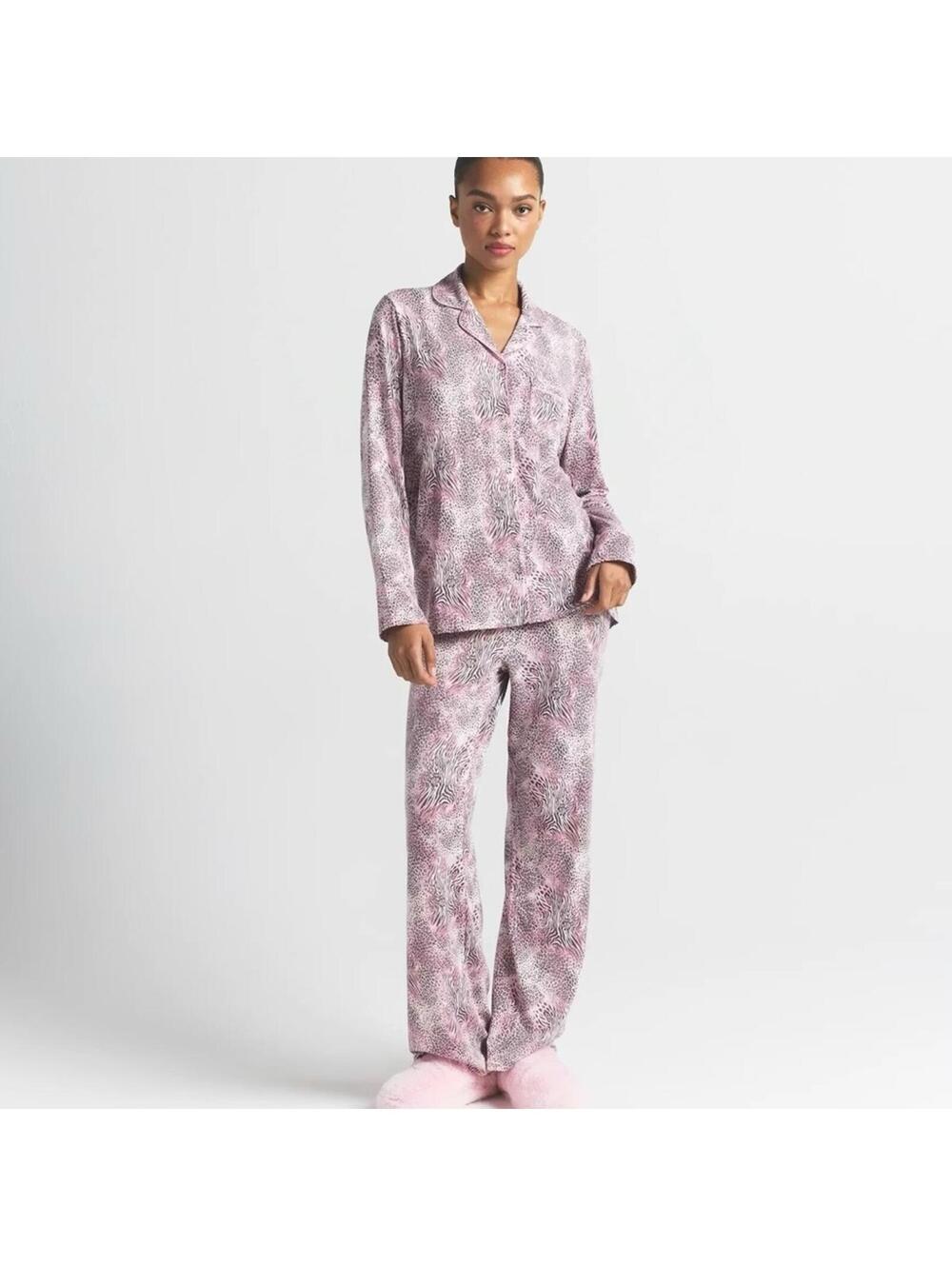 SKIMS Sleep Long Sleep Set Bloom Mini Multi Animal Print Pajama Set Size S